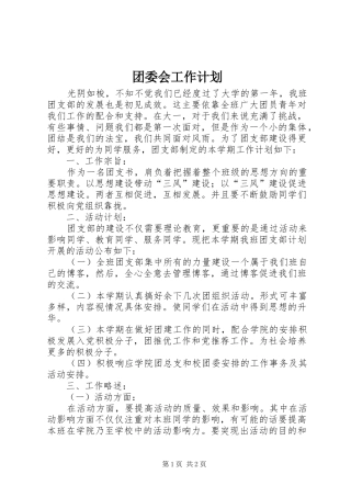 2024年团委会工作计划