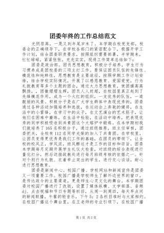 2024年团委年终的工作总结范文