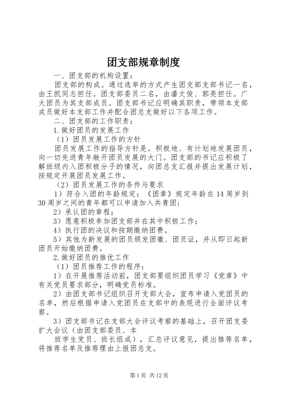2024年团支部规章制度_第1页