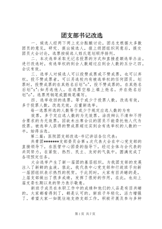 2024年团支部书记改选