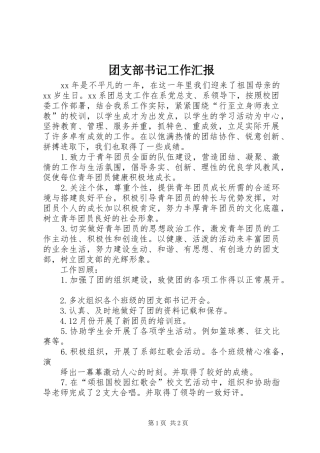 2024年团支部书记工作汇报