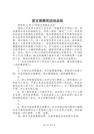 2024年团支部推优活动总结