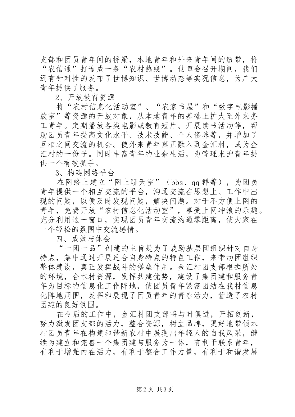 2024年团支部一团一品建设工作总结_第2页