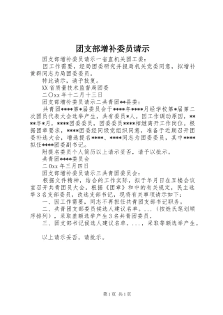 2024年团支部增补委员请示