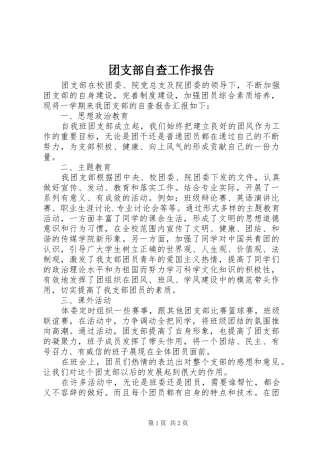 2024年团支部自查工作报告