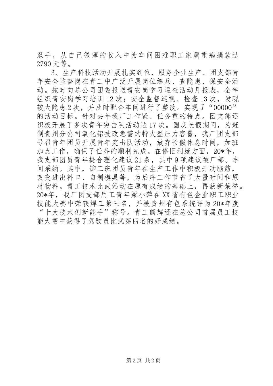 2024年团支部自荐申报材料_第2页