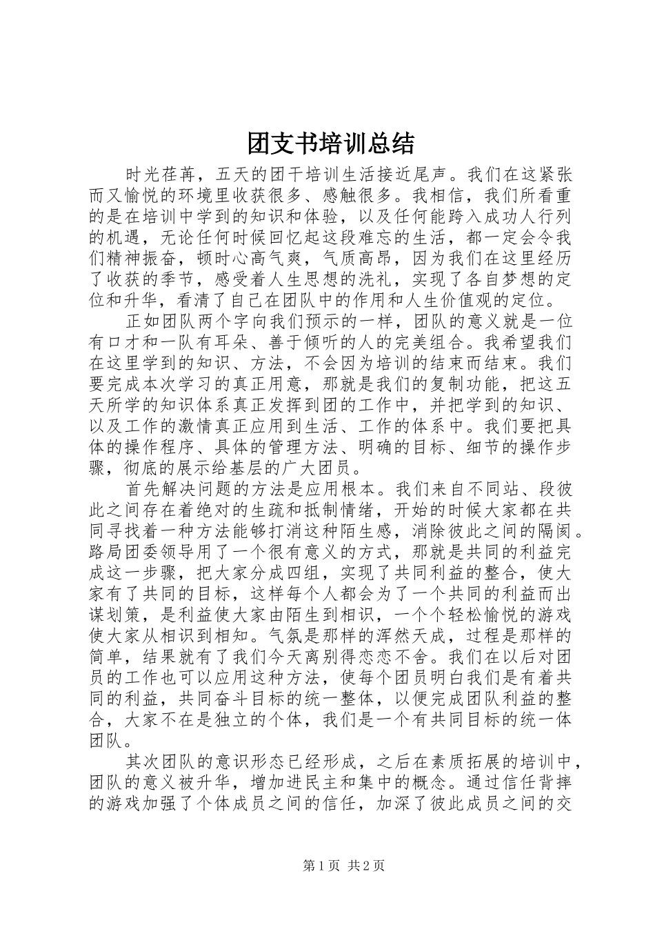 2024年团支书培训总结_第1页