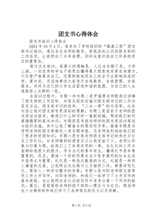 2024年团支书心得体会