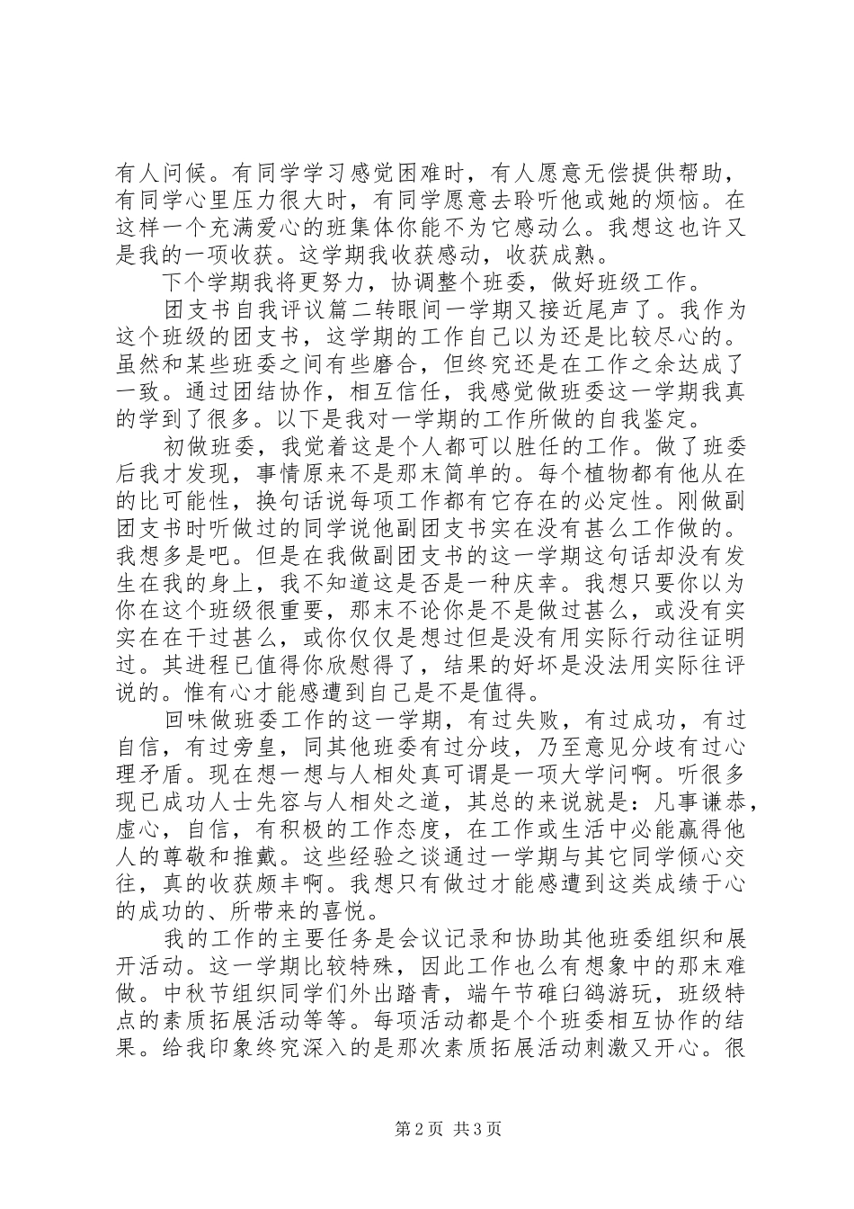 2024年团支书自我评议_第2页