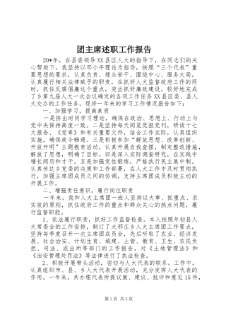 2024年团主席述职工作报告