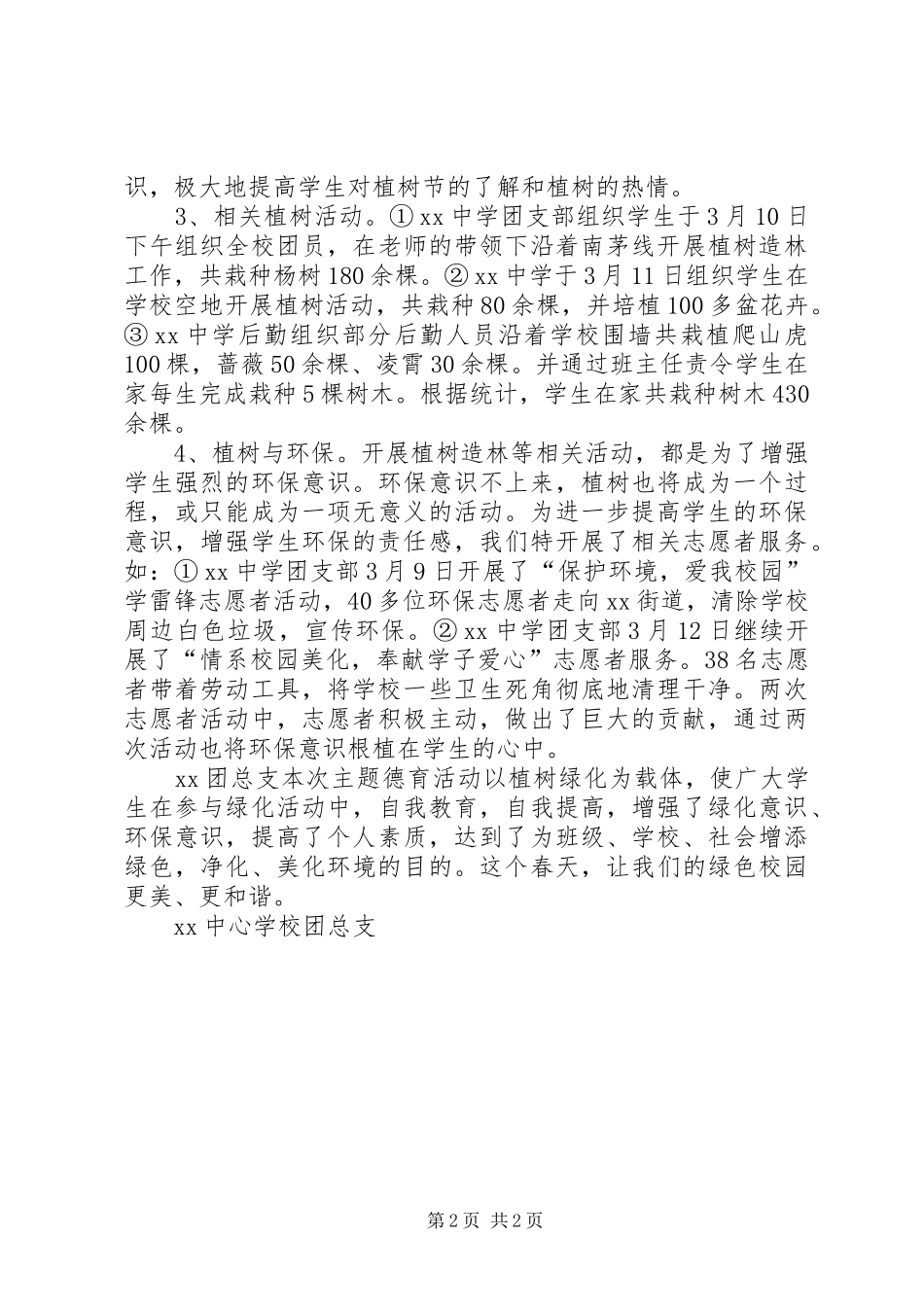 2024年团总支对植树节活动小结范文_第2页