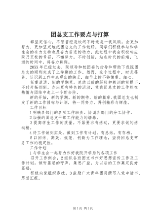 2024年团总支工作要点与打算
