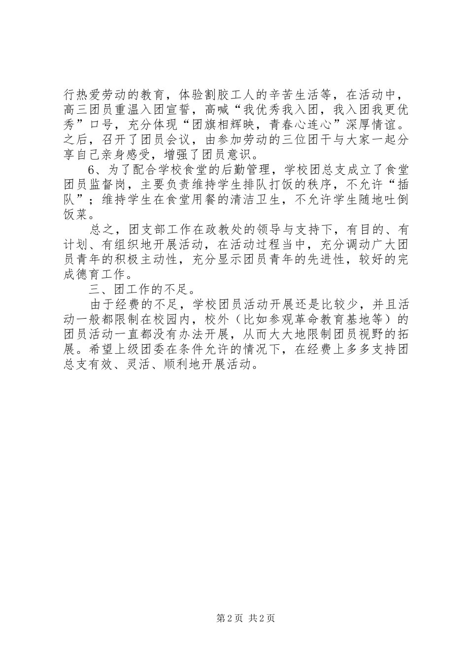 2024年团总支书的工作总结_第2页