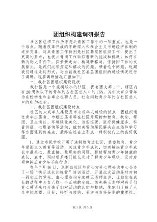2024年团组织构建调研报告