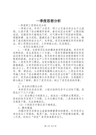 2024年一季度思想分析