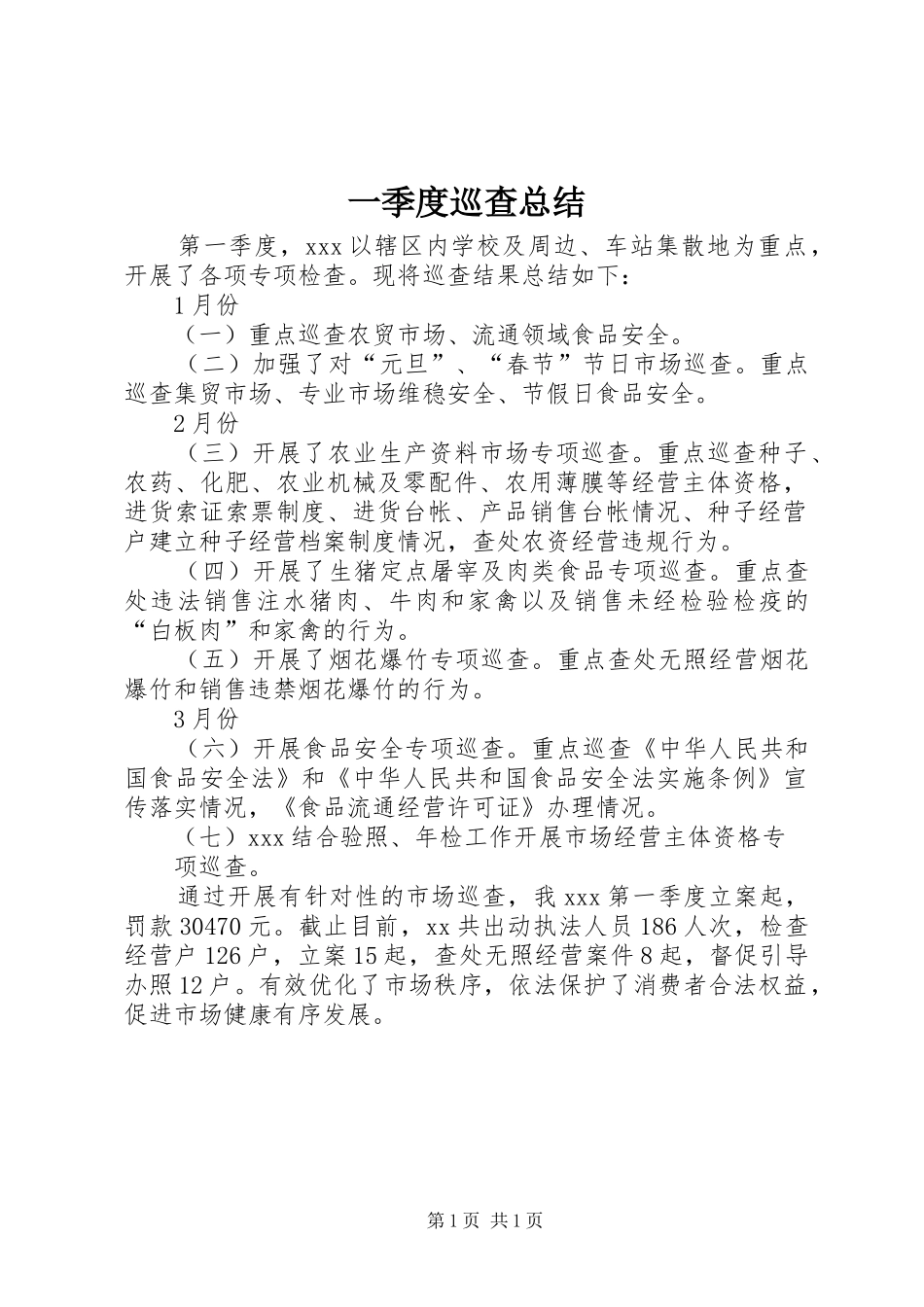 2024年一季度巡查总结_第1页