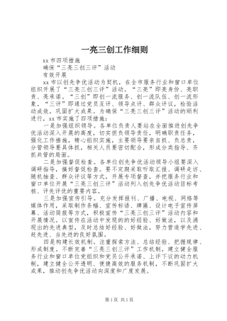 2024年一亮三创工作细则