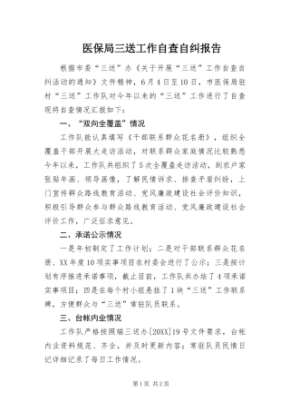 2024年医保局三送工作自查自纠报告