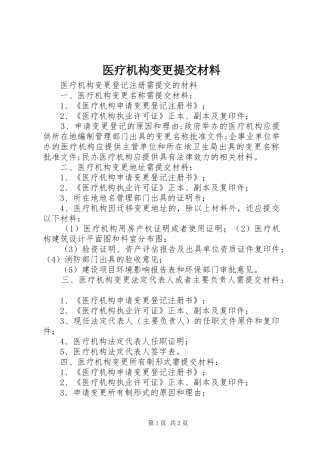 2024年医疗机构变更提交材料