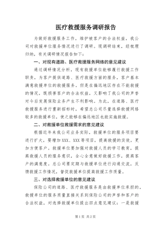 2024年医疗救援服务调研报告