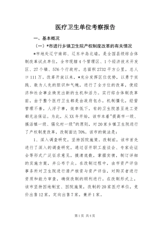 2024年医疗卫生单位考察报告