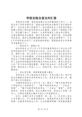 2024年学校安检自查自纠汇报