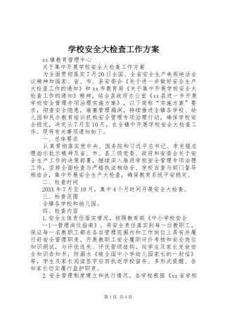 2024年学校安全大检查工作方案