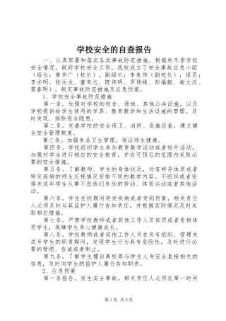 2024年学校安全的自查报告