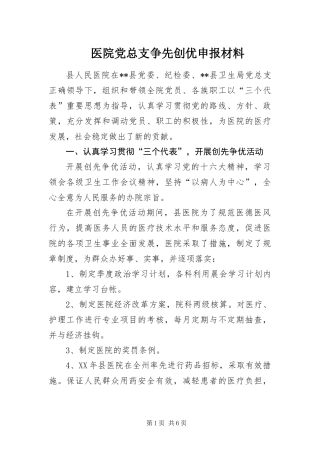 2024年医院党总支争先创优申报材料