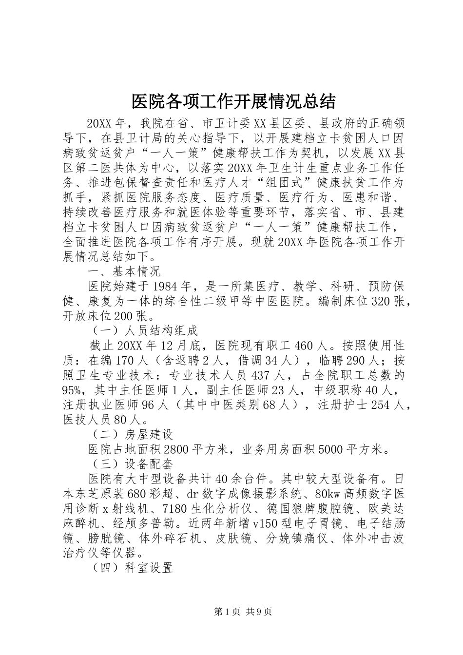 2024年医院各项工作开展情况总结_第1页