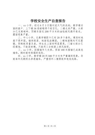 2024年学校安全生产自查报告