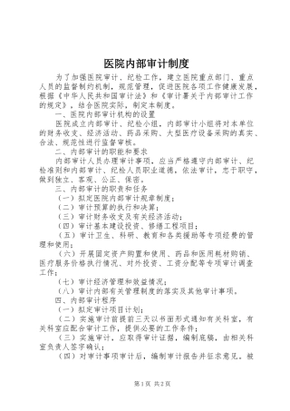 2024年医院内部审计制度
