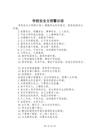 2024年学校安全文明警示语