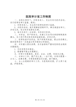 2024年医院审计室工作制度