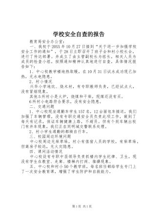 2024年学校安全自查的报告