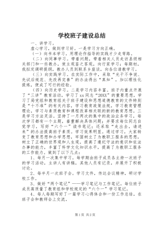 2024年学校班子建设总结