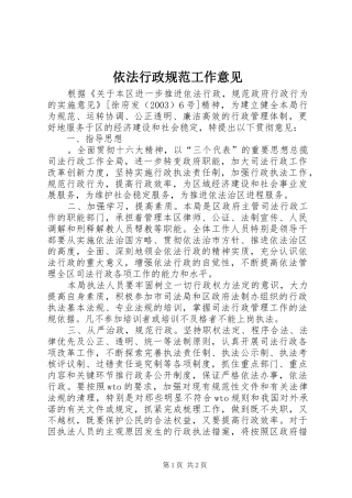 2024年依法行政规范工作意见