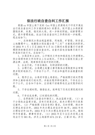 2024年依法行政自查自纠工作汇报