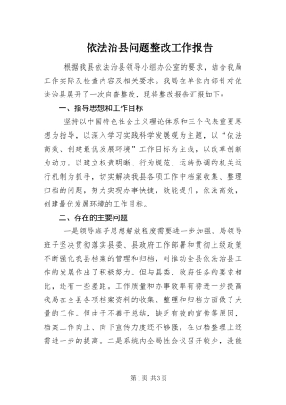 2024年依法治县问题整改工作报告