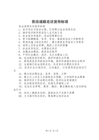 2024年依法逐级走访宣传标语