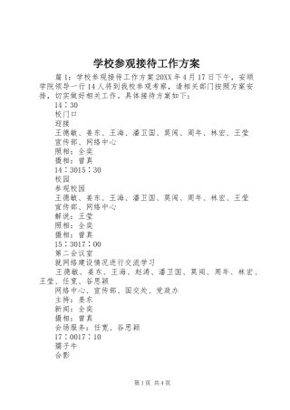 2024年学校参观接待工作方案