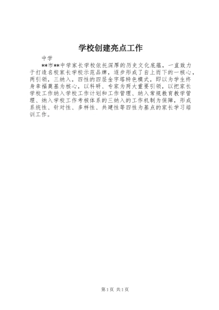 2024年学校创建亮点工作