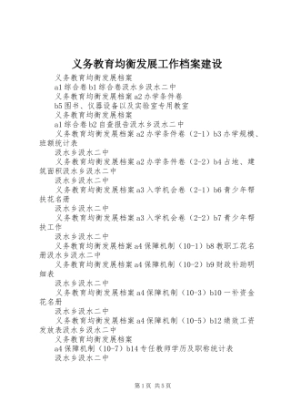 2024年义务教育均衡发展工作档案建设