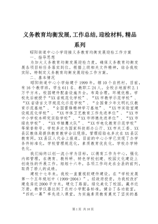 2024年义务教育均衡发展工作总结迎检材料精品系列