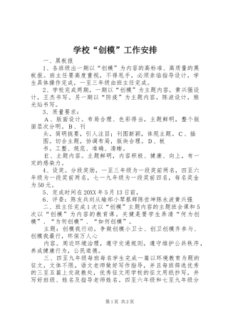 2024年学校创模工作安排