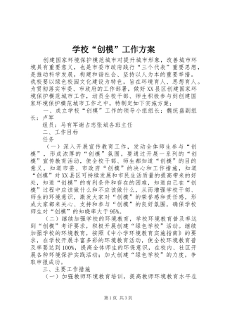 2024年学校创模工作方案