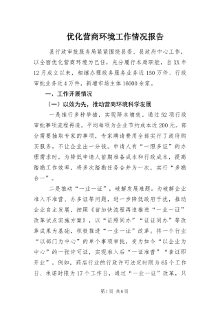 2024年优化营商环境工作情况报告