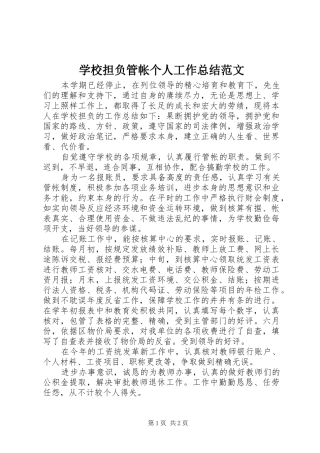 2024年学校担负管帐个人工作总结范文