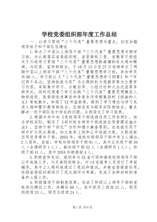 2024年学校党委组织部年度工作总结