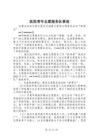 2024年医院青年志愿服务队事迹